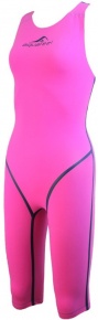 Women's competition swimsuit Aquafeel Neck To Knee Oxygen Racing Pink