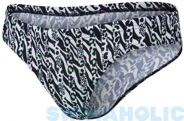 Men's swimsuit Speedo ElectricStripe Allover Hipster Brief Black/White/Green Glow