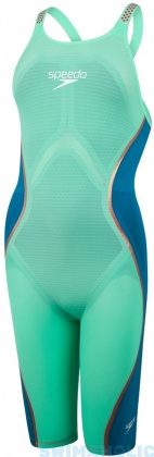 SPEEDO FASTSKIN LZR PURE INTENT OPENBACK KNEESKIN GREEN/GREY