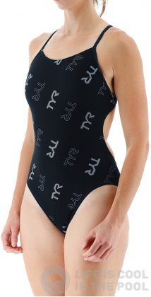 Women's swimwear Tyr Cascading Cutoutfit Black/Grey