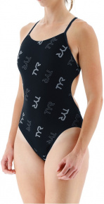 Women's swimwear Tyr Cascading Cutoutfit Black/Grey