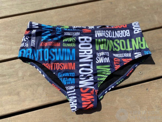 Men's swimsuit BornToSwim Logo Brief Navy