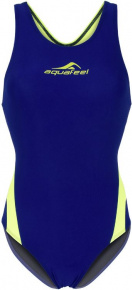 Women's swimwear Aquafeel Racerback Blue/Fluo Yellow