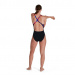 Women's swimwear Speedo Placement Digital Powerback Black/Phoenix Red/Blue Flame/Ultraviolet