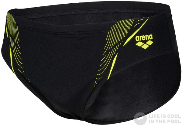 Men's swimsuit Arena Swim Briefs Graphic Black/Soft Green