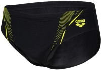 Men's swimsuit Arena Swim Briefs Graphic Black/Soft Green