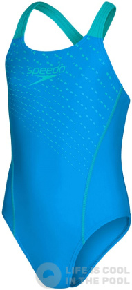 Girl's swimsuit Speedo Medley Logo Medalist Girl Bondi Blue/Aquarium