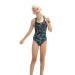 Girl's swimsuit Speedo Hyper Boom Allover Medalist Girl Black/Bolt/Dove Grey