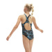 Girl's swimsuit Speedo Hyper Boom Allover Medalist Girl Black/Bolt/Dove Grey