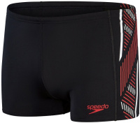 Men's swimsuit Speedo Tech Panel Aquashort Black/Fed Red/White