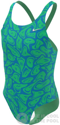 Girl's swimsuit Nike Hydrastrong Multi Print Girls Electric Algae