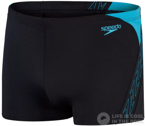 Men's swimsuit Speedo Hyper Boom Splice Aquashort Black/Bolt