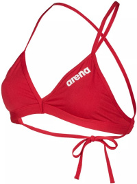Women's swimwear Arena Solid Tie Back Top Red/White