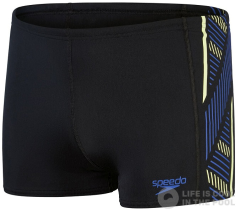 Men's swimsuit Speedo Tech Panel Aquashort Black/Chroma Blue/Spritz