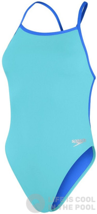 Women's swimwear Speedo Solid Vback Fluo Arctic/True Cobalt