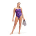 Women's swimwear Speedo Allover Digital Lattice Back Hyper Lights Black/Cobalt/Indigo Glow/Orchid