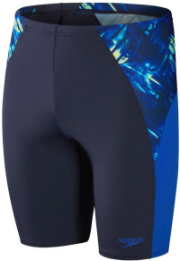 Men's swimsuit Speedo Eco Endurance+ Splice Jammer Navy/Cobalt/Hypersonic Blue/Lemon