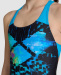 Girl's swimsuit Arena Girls Multi Pixels Swim Pro Back Black/Turquoise