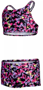 Girl's swimsuit Speedo Printed Boyleg 2 Piece Girl Black/Rose/Miami Lilac