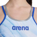 Women's swimwear Arena One Dreams Double Cross One Piece Neon Blue/Silver/White