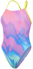 Speedo Womens Allover Digital Tie Back - Pastel Ripples