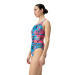 Speedo Allover Digital Powerback One Piece Siren Red/Picton Blue