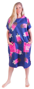 BornToSwim Ice Cream Poncho Blue/Pink