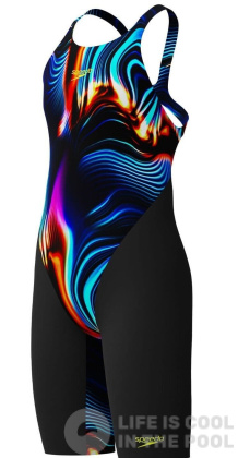 Speedo Fastskin Endurance+ Max Openback Kneeskin Girls Black/Blue