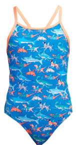 Funkita Fin Swimming Diamond Back One Piece Girls